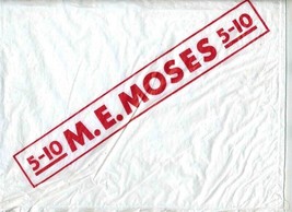 M E Moses Five and Ten Cent Store Plastic Bag Texas Dime Store Chain - £20.00 GBP