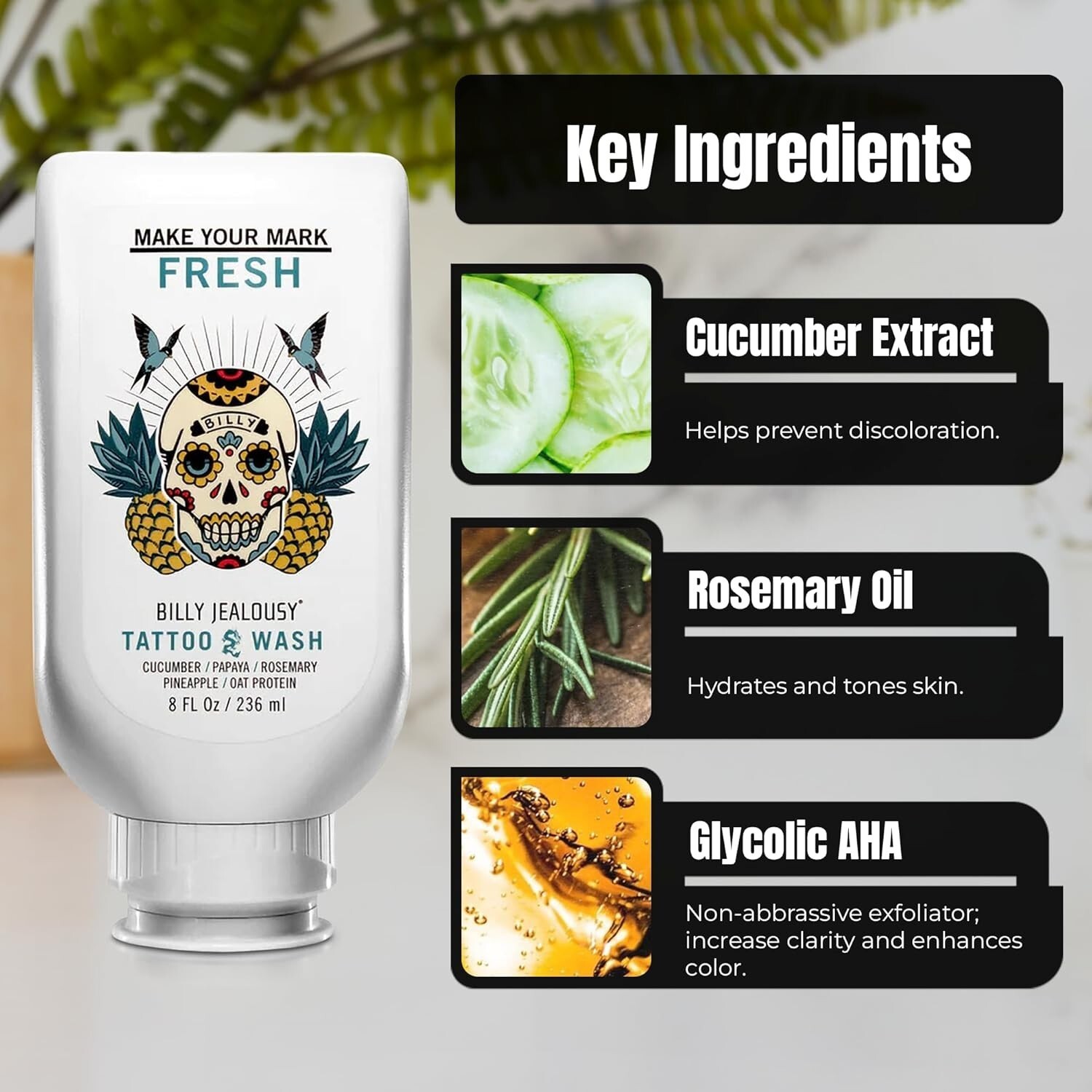 Billy Jealousy Make Your Mark Fresh Tattoo Wash, 8 oz Item image 2