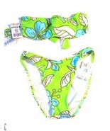 Sunsets Limeaid Bandeau Bikini Swimsuit Size X-Small Top &amp; Medium Bottom... - £46.75 GBP