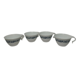 5 Vtg Corelle Corning Mugs, White Blue Old Town Frost Hook Handle Stacking Cups - £9.66 GBP
