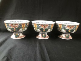 Ancien Hollandais makkum Ensemble De 3 Bols. Marquée Bas - $149.00