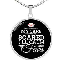Express Your Love Gifts While You&#39;re in My Care Nurse Circle Necklace Engraved S - £46.74 GBP
