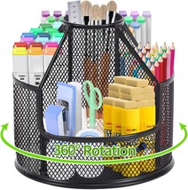 Pencil Holder For Desk, Rotating Desk Organizer, Metal Pen Organizer For... - $32.98