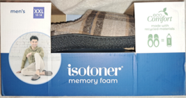Isotoner Men&#39;s Memory Foam eco Comfort Slippers XXL 13-14 Plaid NEW - £16.99 GBP