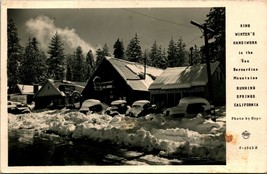 RPPC Wagon Wheel Dining Room Winter Running Springs CA Frashers Photo Postcard - $10.84