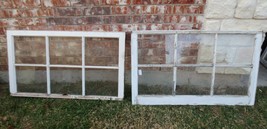 VINTAGE SASH ANTIQUE WOOD WINDOW PICTURE FRAME 25 x 42 SET #6 - £112.03 GBP