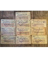 Lote de 10 cheques bancarios palestinos con estampillas 1930&#39;-1940 - $75.98 CAD
