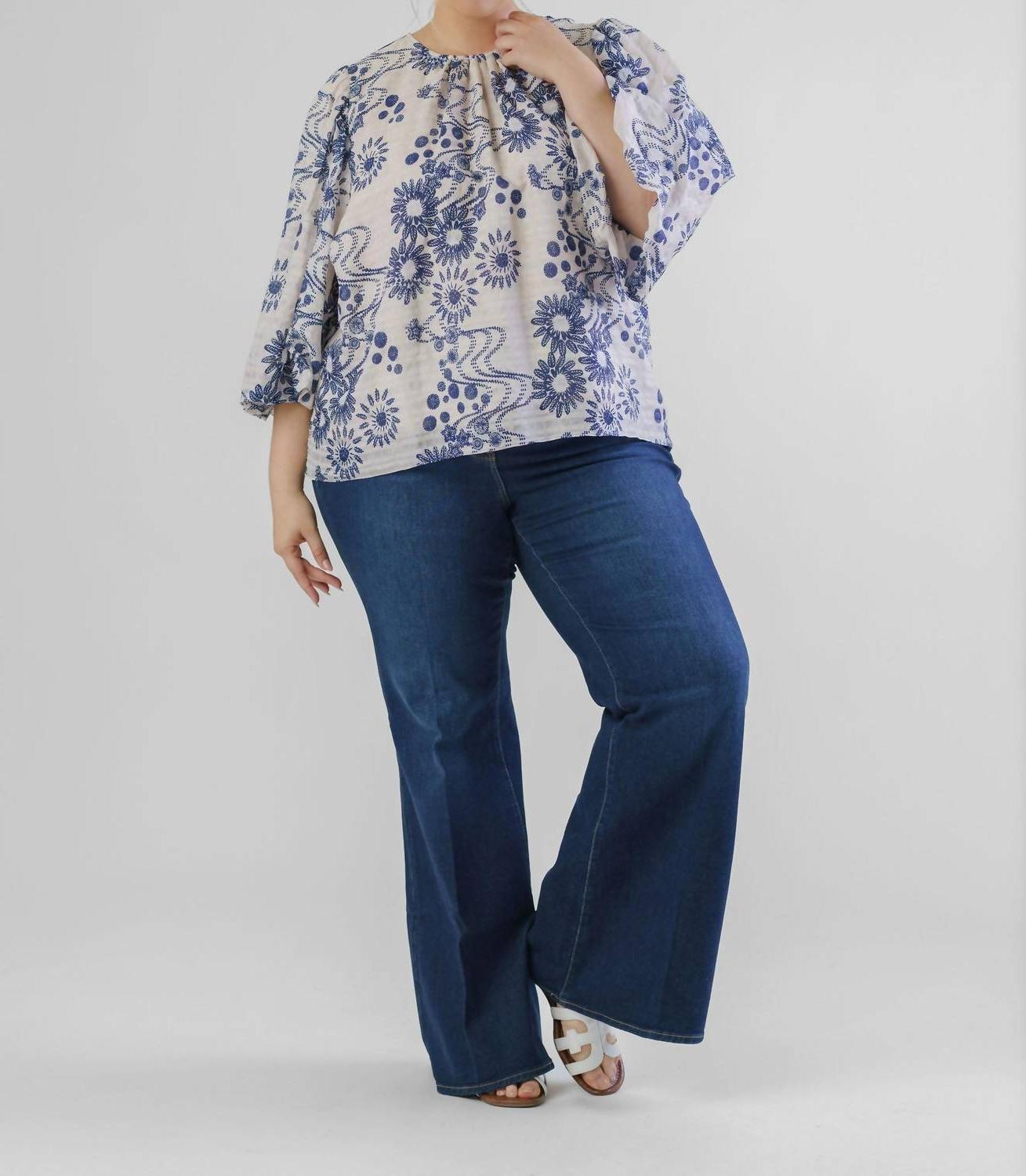 Marie Oliver Harly 3/4 Sleeve Crew Neck Top - Plus Solstice - $182.00