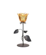 Single Amber Flower Tealight Candle Holder - £13.73 GBP