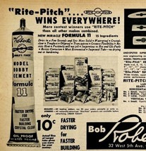 1949 Aviation Rite-Pitch Model Airplane Glue Advertisement Bob Roberts G... - $20.98