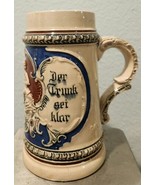 Vintage German Ceramic Beer Mug Stein A Sweet Couple Scene 6&quot; Tall - $22.67
