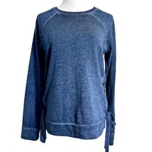 Ana a.n.a. Side Tie Blue Sweatshirt Sz XS Heathered Long Sleeve Grommets - $18.81