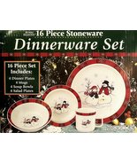 Royal Seasons 16 Pc Stoneware Snowman Dinnerware Set - $163.19