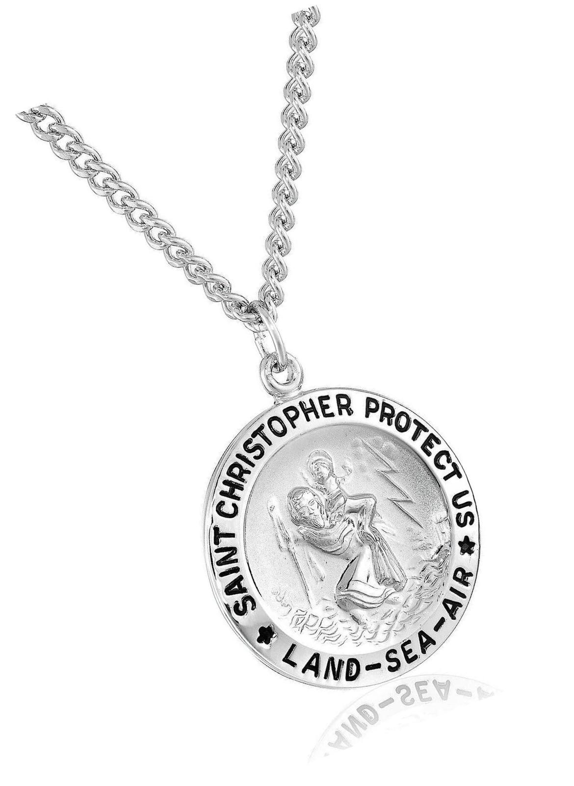 Primary image for Collection Men's Sterling Silver Round Saint Medal with