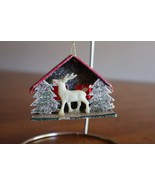 Vtg Christmas Putz Cardboard Glitter House Barn Celluloid? Reindeer Japa... - $355.18 MXN