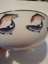 Pfaltzgraff Salmon Fish Soup Cereal Bowl 6in Porcelain Life Is Short  - £42.28 GBP