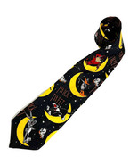 VTG 1995 Looney Tunes Halloween Mens Tie Black Yellow Trick Or Tweet Bug... - €20,71 EUR