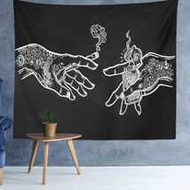 Black And White Tapestry Wall Hanging Psychedelic Trippy Hippie Blanket Decor - £16.38 GBP