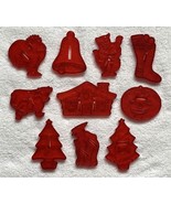 10 Vintage Plastic HRM Cookie Cutters Xmas Tree Cow Pumpkin Cat Witch Ch... - £30.93 GBP