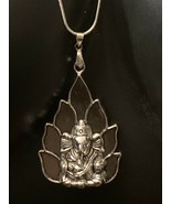 Unisex Fashion 925 Sterling Solid Silver And Alloy Hindu Elephant Necklace. - $13.85