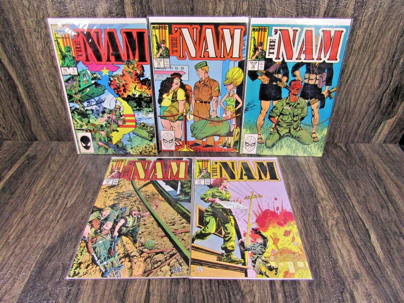 Primary image for 5 VTG 1986 Marvel Comic the Nam 1-15-16-20-21 Vietnam War Stories Michael Gorden
