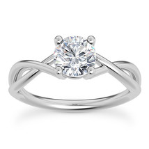 Diamond Infinity Wedding Ring Round Shape F SI1 Treated 14K White Gold 1 Carat - £1,920.39 GBP