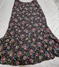 Christopher Banks Black Floral Maxi Fit &amp; Flare Womens Skirt Size 10 - £11.19 GBP