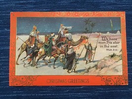 688A~ Vintage Postcard 1¢ Stamp Christmas Greetings 1938 Star in east Ma... - $5.00