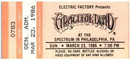 Vintage Grateful Dead Ticket Stumpf März 23 1986 Philadelphia Pennsylvania - £42.37 GBP