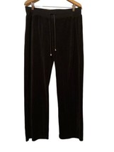 Central Park Women Black Velour Pants XL Drawstring - £15.55 GBP