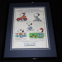 1986 Met Life Snoopy Peanuts Framed 11x14 ORIGINAL Advertisement - £27.68 GBP