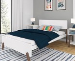 Full Bed Frame, Mid-Century Modern Solid Wood Platform Bed For Kids, Str... - £375.68 GBP