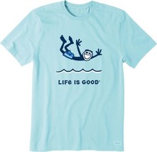 Life is Good Medium Men&#39;s Big Kid Short Sleeve Tee Swim - $21.61