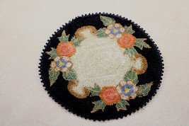 High Quality Dollhouse / Miniature Hand Crafted  Hooked Round Rug Throw Rug 6&quot; - £21.63 GBP