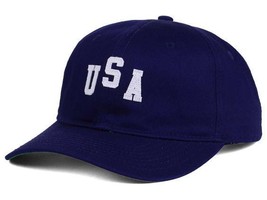 Official Brand USA Logo Blue Adjustable Relaxed Fit Baseball Cap Dad Hat - £13.77 GBP