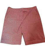 Talbots Petities Red/White Pinstripe Seersucker Classic Bermuda Golf Sho... - $14.30