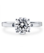 Sterling Silver AAAA Round Cubic Zirconia Solitaire Engagement Ring  - €13,99 EUR