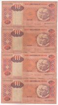 Angola, 10 Kwanzas, (Lot of 4) Banco Nacional De Angola Banknotes, - $11.32