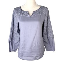 Sundance Tunic Periwinkle Blue Small Quilted LS Notched Neckline - £22.96 GBP