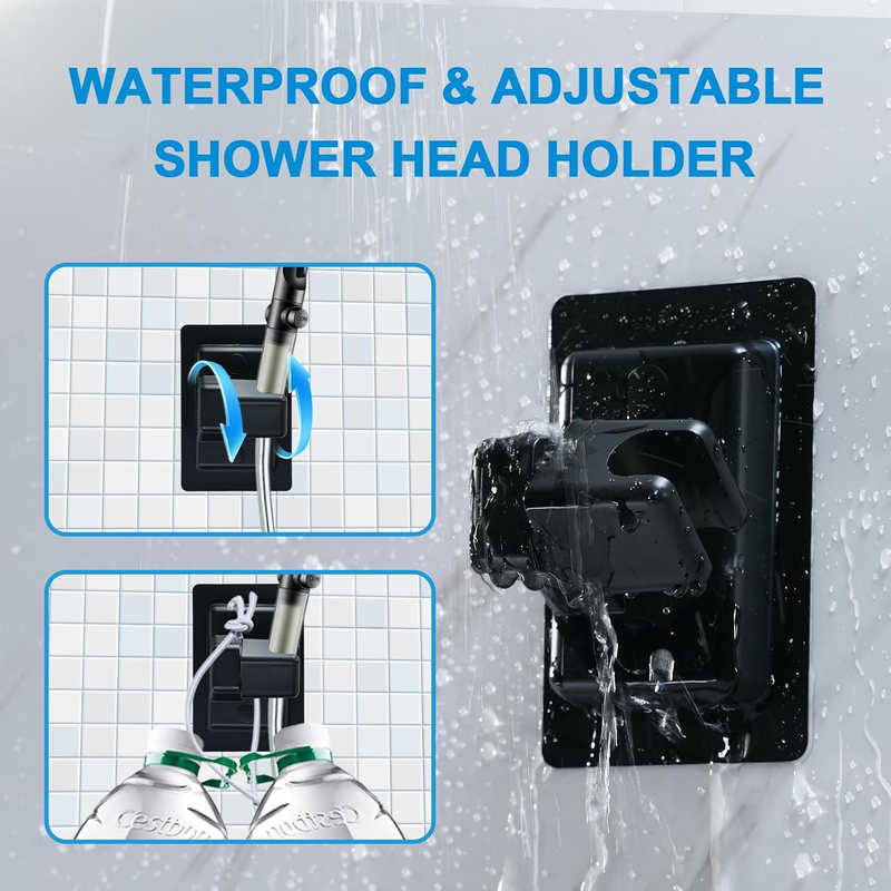 Handheld Shower Head Holder Wall Mount, Adjustable 360° Strong Adhesive Shower H Item image 5