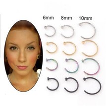 1pc 6/8/10mm Fake Nose Ring C Clip Lip Piercing Ring Stud Body Piercing Jewelry  - £8.12 GBP
