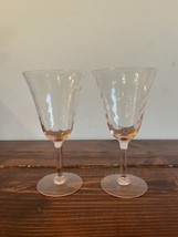 Vintage Retro MCM Pink Depression Wine Glasses Goblets Cups Chalices Swi... - $23.75