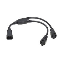 Eaton P002-18N-2R 18IN POWER CORD Y SPLITTER C14 TO 2X NEMA 5-15R 13A 12... - $28.95
