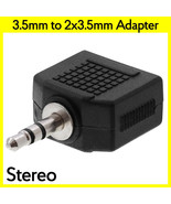 3.5mm Plug to 2 x 3.5mm Jack Adapter AUX Stereo Splitter One to Dual 3.5... - £5.05 GBP