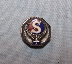 Vintage Sterling Silver, Enamel Letter &quot;S&quot;  One Star Pin - £9.72 GBP