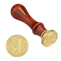 Letter Wax Seal Stamp, Alphabet J Wooden Handle 25Mm Removable Retro Bra... - $18.99