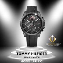 Tommy Hilfiger Herren-Armbanduhr, Quarz, schwarzes Silikonarmband,... - £95.83 GBP