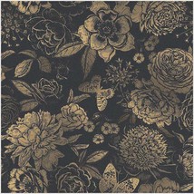 Unigoos Light Gold Vintage Floral With Butterfly Peel And Stick Wallpape... - £28.67 GBP