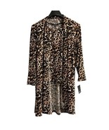 Marina Duster Set Womens 14W Animal Print Jersey Knit Tank Cardigan Open... - $42.69