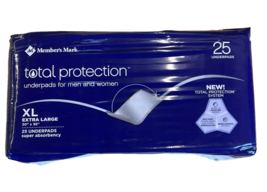 Members Mark Underpads 25-ct 30x36 XL Total Protection For Men and Women - $44.55